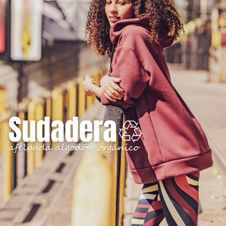 Sudadera afelpada algodón orgánico marrón oscuro