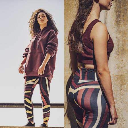Tela Lycra Yoga burdeos