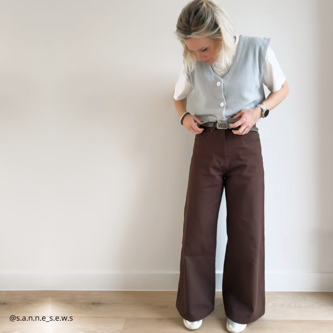 Viscosa twill soft marrón oscuro
