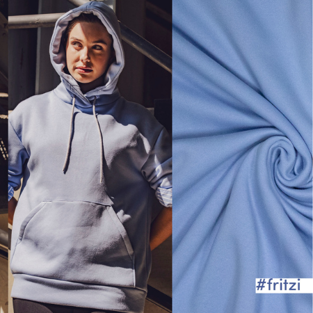 Sudadera afelpada algodón orgánico azul