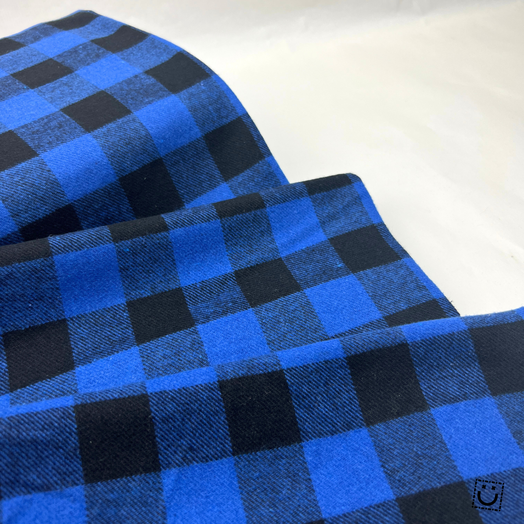 *OFERTA* Franela de algodón vichy azul 3 cm