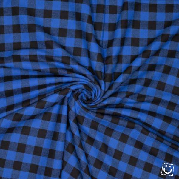 *OFERTA* Franela de algodón vichy azul 3 cm