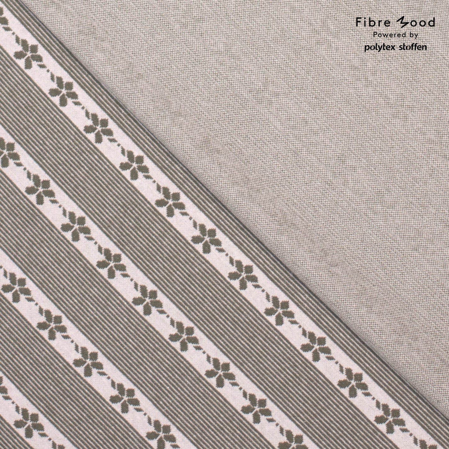 Tejido en punto jacquard en algodón reciclado verde / patrón #thea Fibre Mood en Fabric Mumu