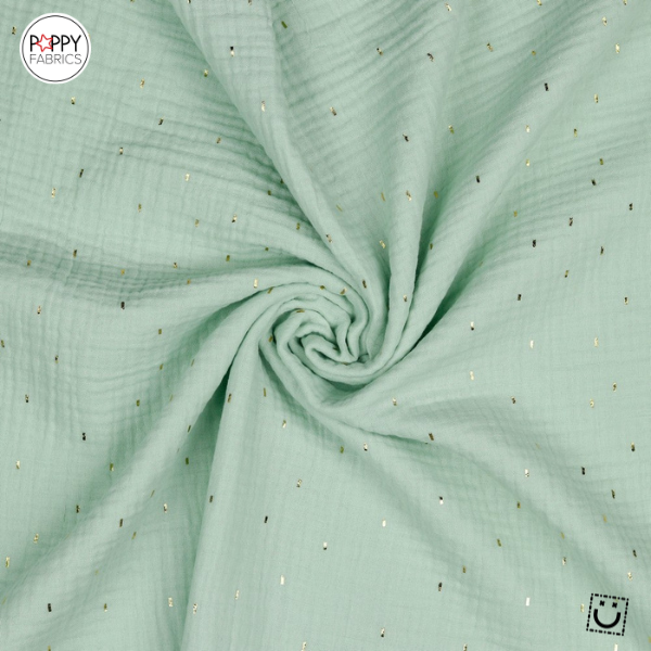 Doble gasa menta – foil oro