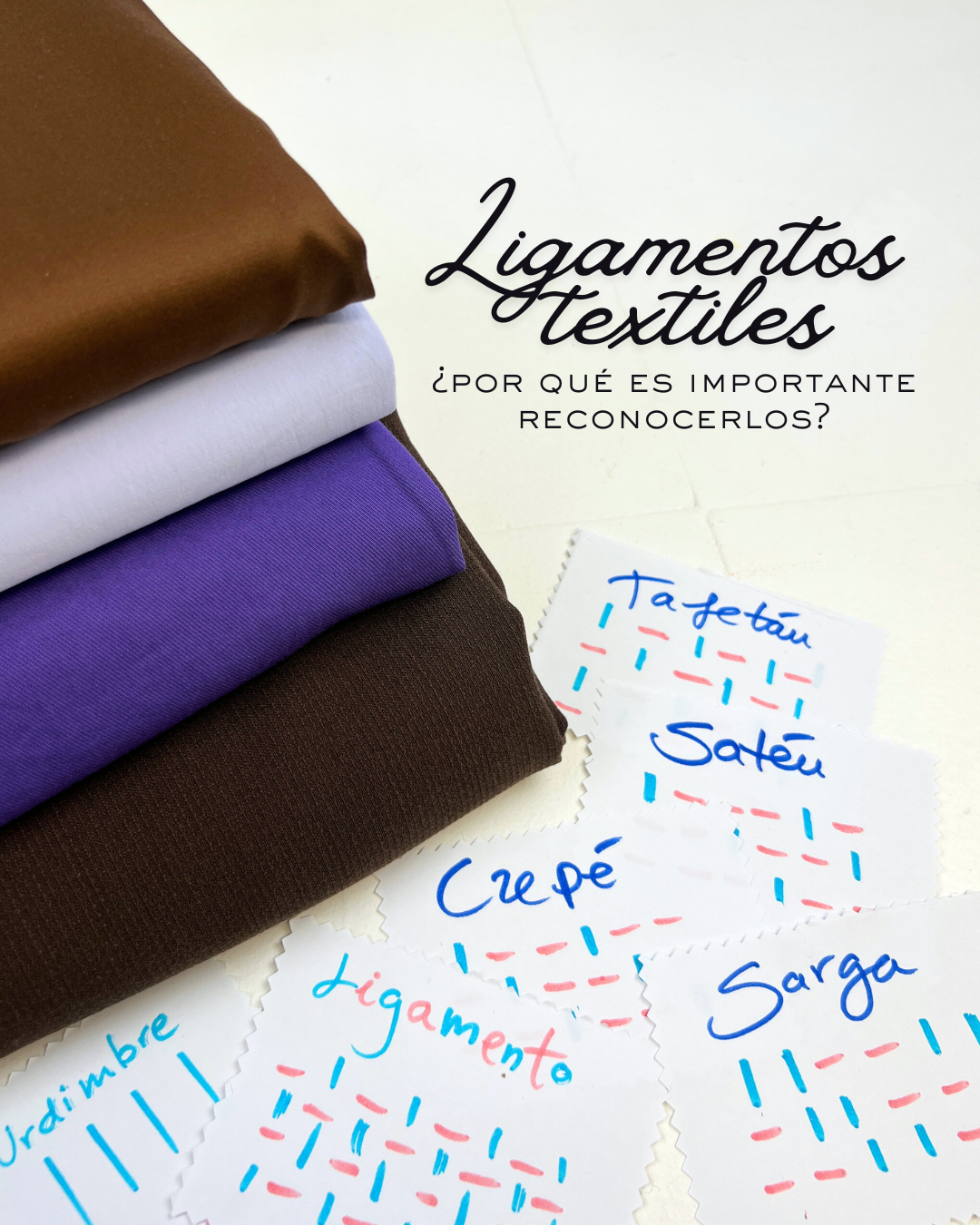 Guía de los 4 tipos de ligamentos textiles: tafetán, sarga, crepé y satén