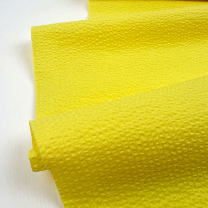 *PREVENTA REPOSICIÓN* Tela seersucker 100% amarillo limón