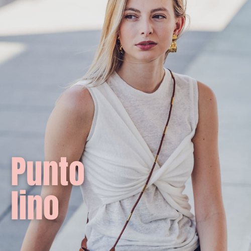 Tela punto 100% lino blanco
