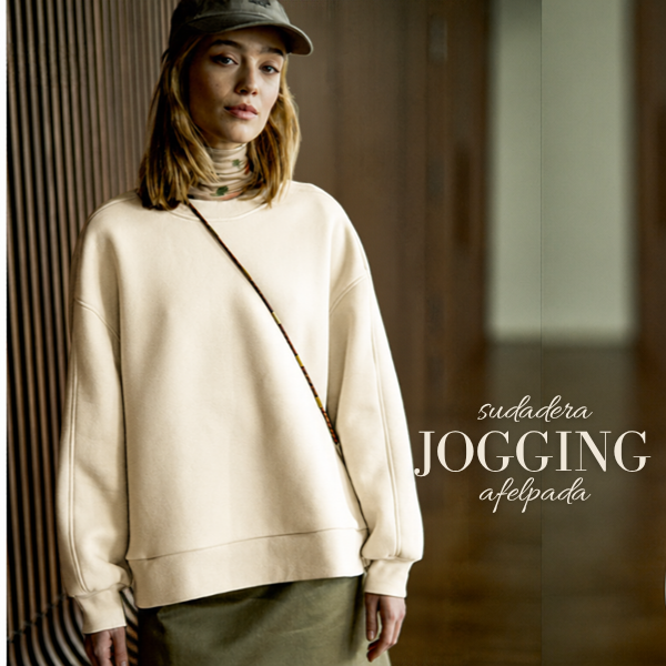 Sudadera jogging afelpada algodón natural