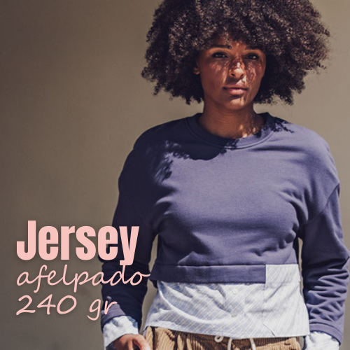 Tela punto soft sweat azul oscuro