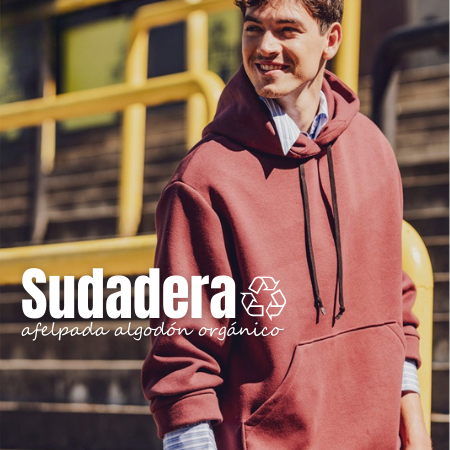 Sudadera afelpada algodón orgánico marrón oscuro