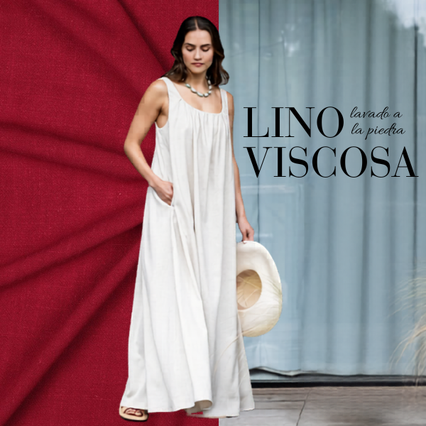 Lino viscosa Burdeos