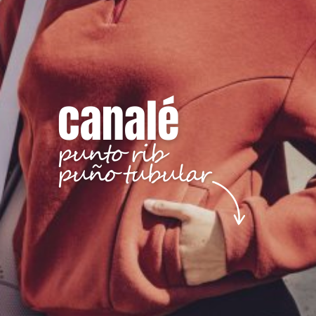 Puño canalé tubular 2x2 rojo oscuro