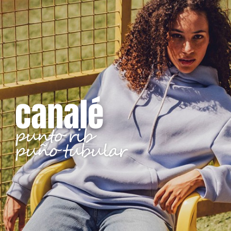 Puño canalé tubular 2x2 azul