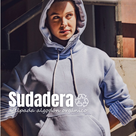 Sudadera afelpada algodón orgánico azul
