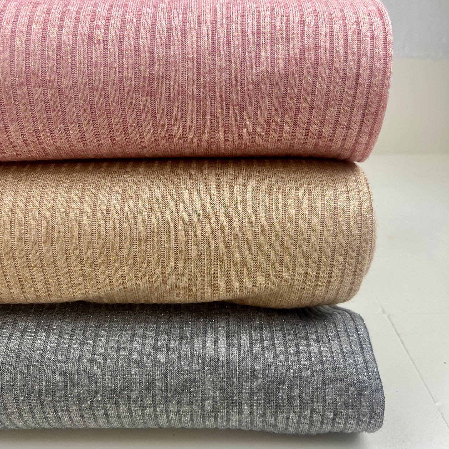 Punto canalé Lúrex - gris plateado