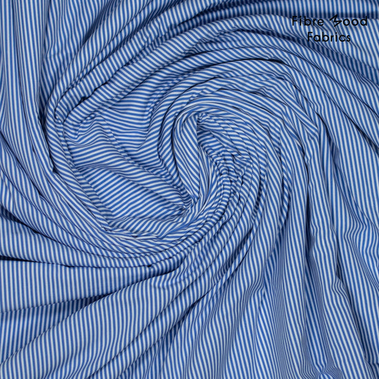 Tela popelín rayas azules