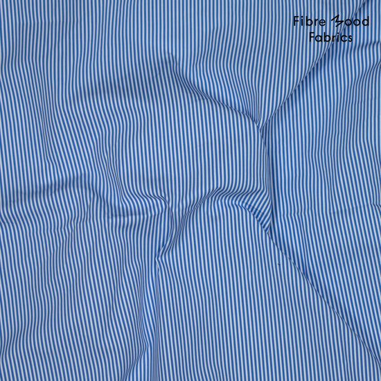 Tela popelín rayas azules