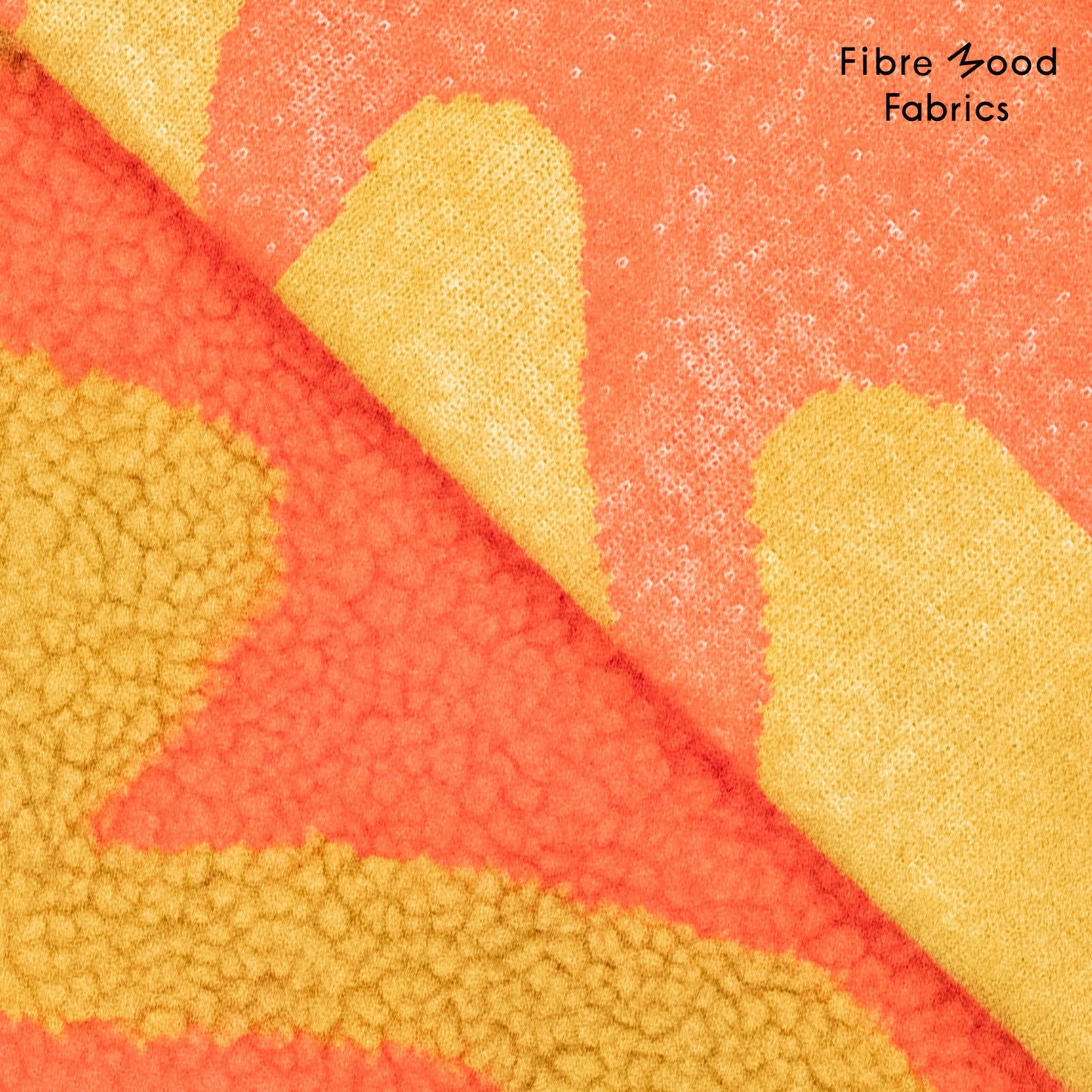 Tejido teddy jacquard tostado y naranja
