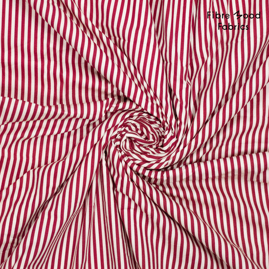 Tela algodón rayas burdeos