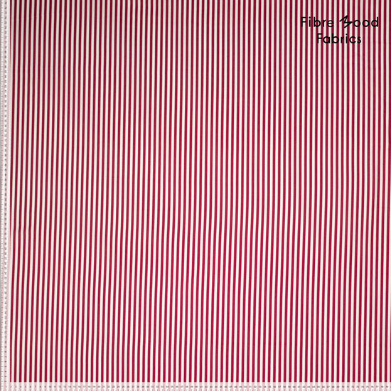 Tela algodón rayas burdeos