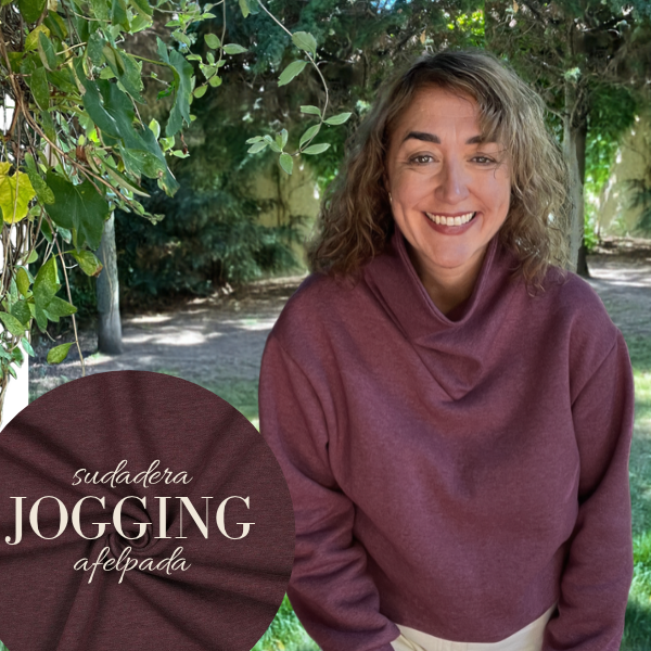Sudadera jogging afelpada aubergine melange