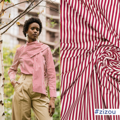 Tela algodón rayas verde