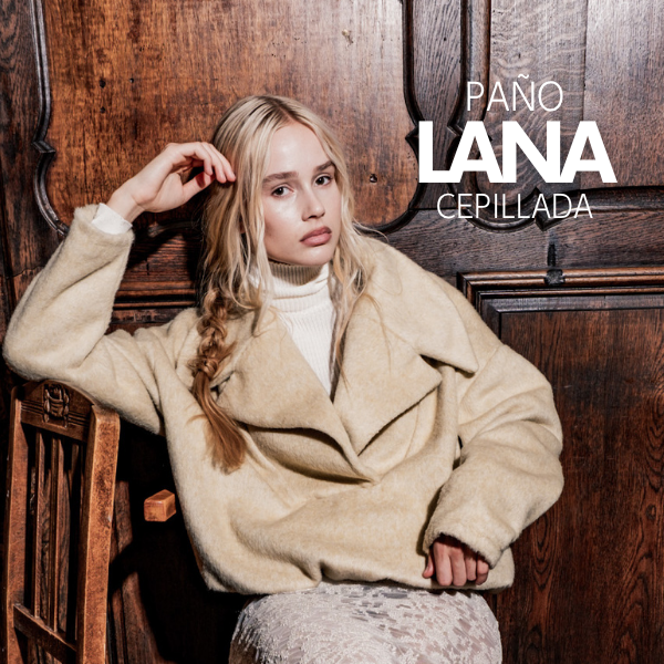Paño abrigo lana cepillada amarillo paja