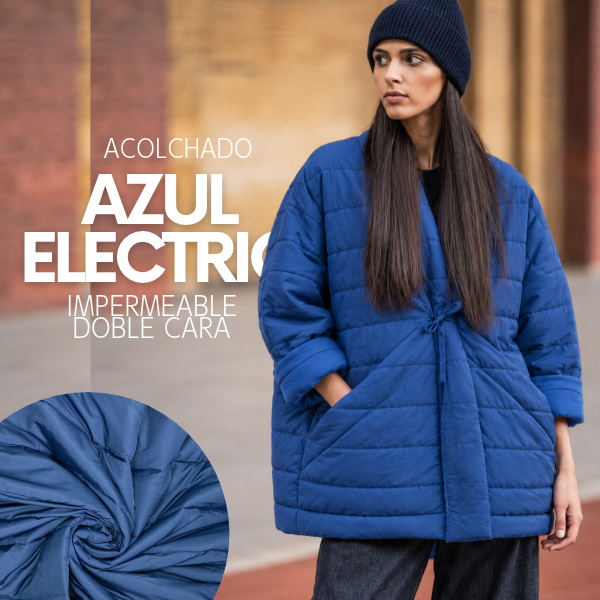 Acolchado impermeable azul eléctrico