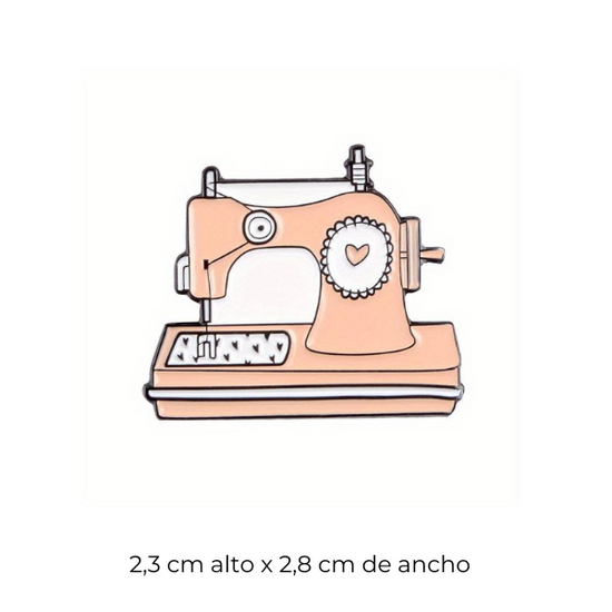 Broche máquina coser rosa