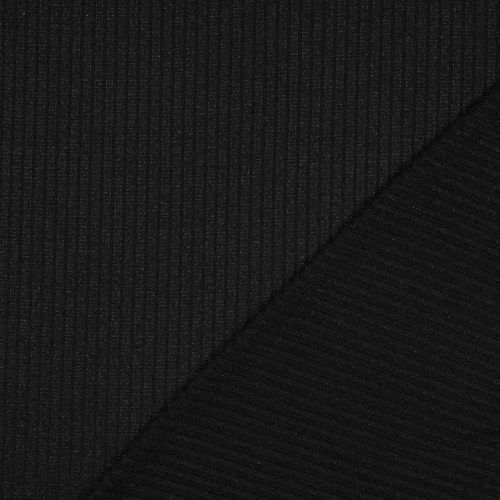 Punto canalé Lúrex - negro plateado