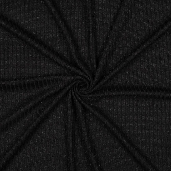 Punto canalé Lúrex - negro plateado