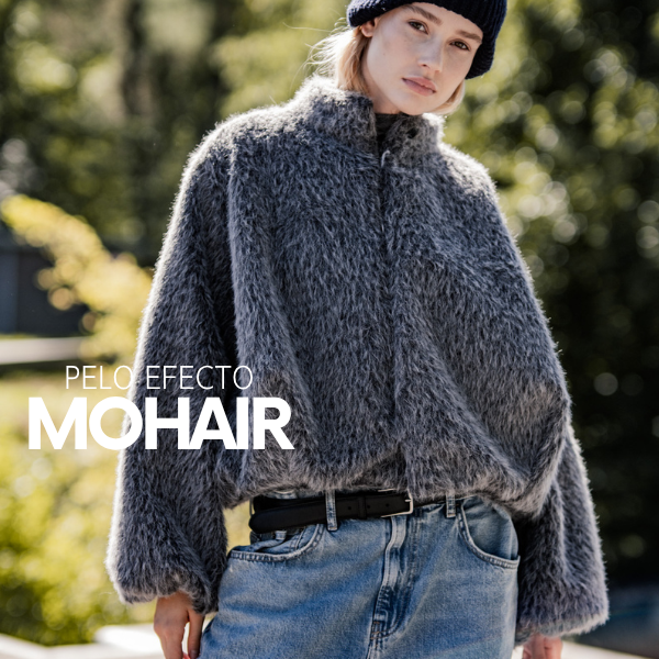 Tejido de pelo efecto Mohair gris oscuro