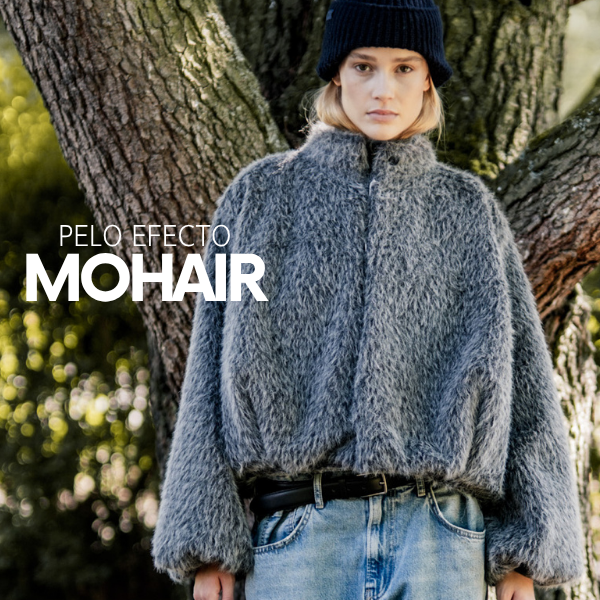 *RETAL* Pelo efecto Mohair gris oscuro 150x80 cm