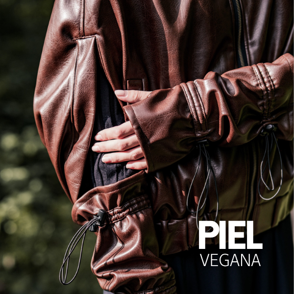 Piel vegana marrón cuero