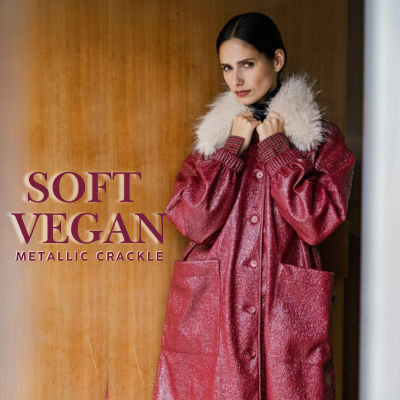 Metallic Crackle Soft Vegan rojo oscuro
