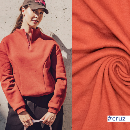 Sudadera afelpada algodón orgánico rojo oscuro