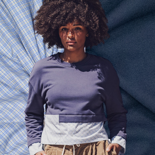 Tela punto soft sweat azul oscuro