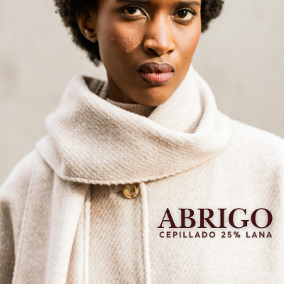 Paño abrigo cepillado gris melange