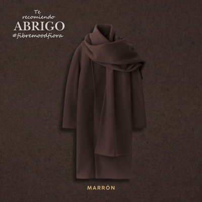 Paño abrigo lana hervida marrón chic