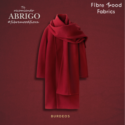 Paño lana tejida burdeos