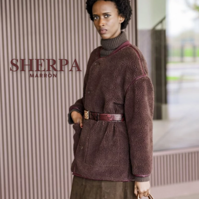 Tejido Sherpa marrón