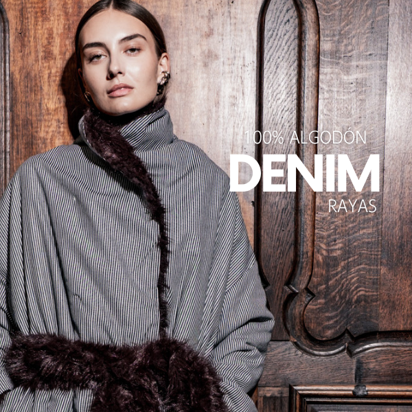 Denim algodón rayas antracitas