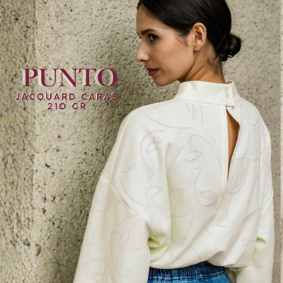 Tela punto jacquard caras