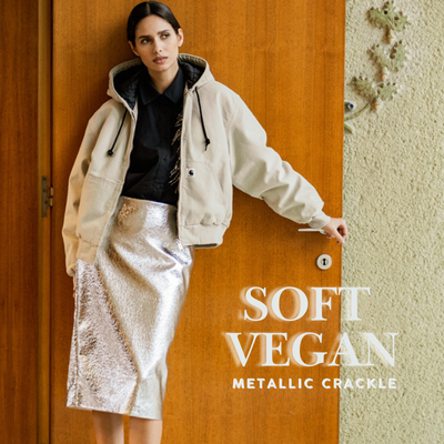 Metallic Crackle Soft Vegan plata