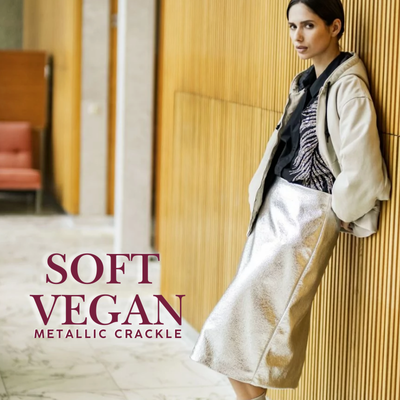 Metallic Crackle Soft Vegan plata