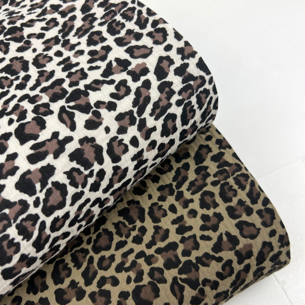 Tela Muselina animal print taupe