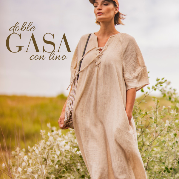 Gasa doble con lino natural