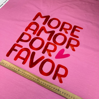 Panel punto jersey "More amor por favor"