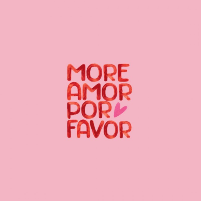 Panel punto jersey "More amor por favor"
