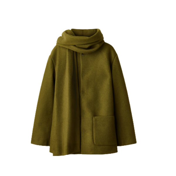 Paño abrigo lana cepillada verde aceituna